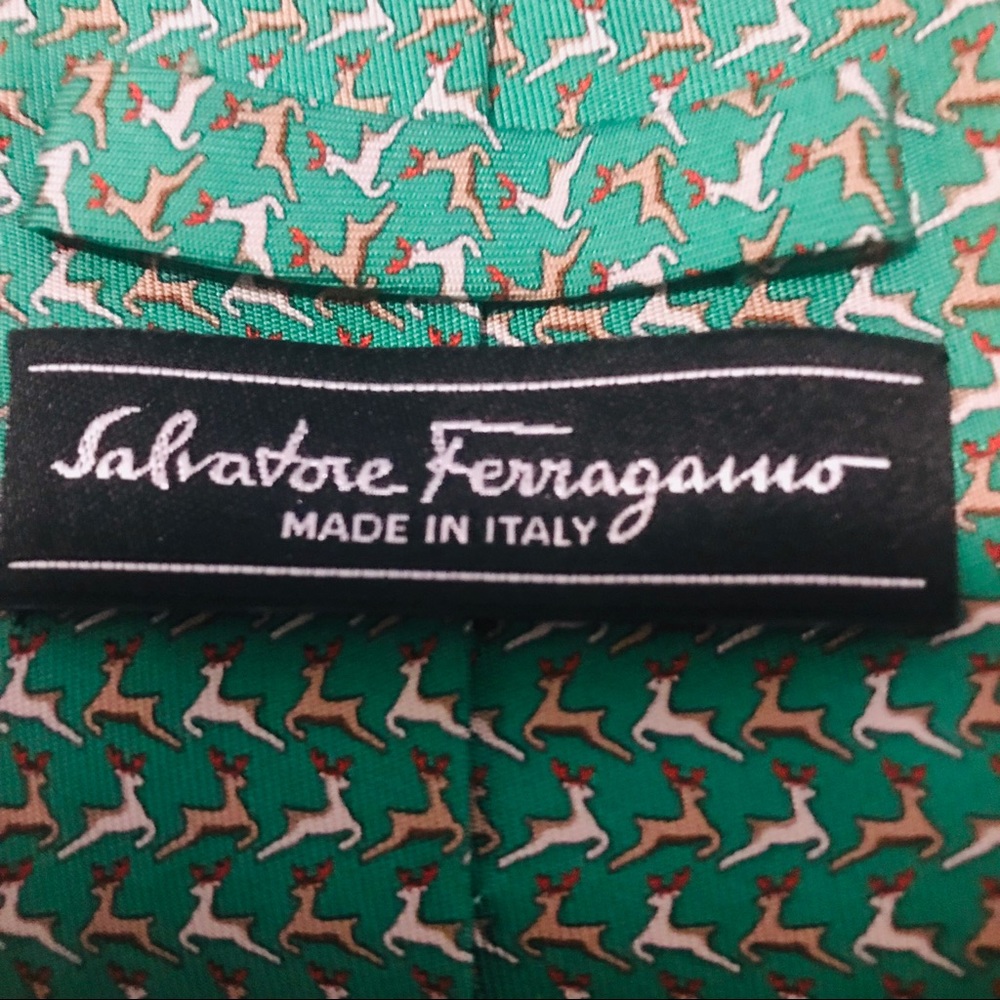 Salvatore Ferragamo Silk Tie: Reindeer Print